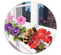 Bee 1000 Pieces Jigsaw Insect Round Puzzles for Adults And Kids Cool Unique Challenge Games Scene Creative 1000pcs (67.5x67.5cm)