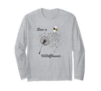 Bee a Wildflower Dandelion Troubles Float Away Peace Fun Long Sleeve T-Shirt