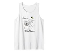 Bee a Wildflower Dandelion Troubles Float Away Peace Fun Tank Top
