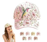 Bee and Bloom Hat for Women, Embroidered Garden Morning Hat, Adjustable Breathable Baseball Cap for Gardeners Women(#e)