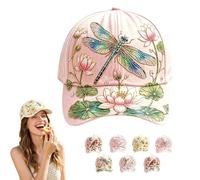 Bee and Bloom Hat for Women, Embroidered Garden Morning Hat, Adjustable Breathable Baseball Cap for Gardeners Women(#f)