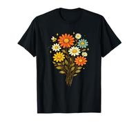Bee and Daisy Retro Style Flower Graphic T-Shirt