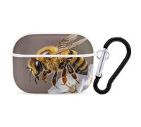 Bee and Flower AirPod Pro Case, Anti Scratch Hard PC Cover with Keychain, AirPod Pro 2nd/1st Case Accessories for Women Men, White-Style