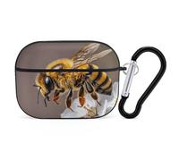 Bee and Flower AirPod Pro Case, Anti Scratch Hard PC Cover with Keychain, AirPod Pro 2nd/1st Case Accessories for Women Men, Black-Style