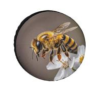 Bee and Flower Universal Tire Cover Replacement Oxford Fabric Waterproof Wheel Protector for SUV Truck RV Camper Dust Snow Sun Protection 36