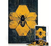 Bee And Honeycomb Jigsaw Puzzles for Adults 1000 Piece Intellectual Fun Peaceful Hobby Sharp Cut Unique Gift (50x75cm)