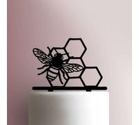Bee and HoneycombAcrylic Cake Topper 3mm Thick Premium Laser Cut Cake Decoration for Birthday, Wedding, Baby Shower & Party Cakes Durable Reusable