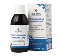 BEE&YOU Propolis Immune Night Time Syrup with Probiotic, Vitamin C, Immune Support, Digestive Health, Healthy Sleep, Antioxidants, Gut Health 5 Fl Oz