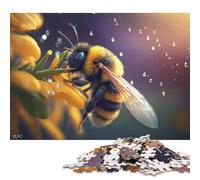 Bee at Flowers Puzzle 500 Pieces Jigsaws Wooden Puzzles for Adults Family Entertainment Toys 500pcs (52x38cm)