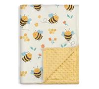 Bee Baby Blankets for Girls - 30 x 40 Soft Fleece Blanket with Double Layer Dotted Backing - Gifts for Babies Girl Newborn Toddler Infant