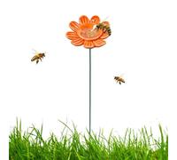 Bee Bath Ceramic Flower Shaped with Stake Base