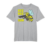 Bee Bee Gun Funny Beekeeper Pun Air BB Gun Airsoft Fun T-Shirt, Men's Big and Tall, Heather Grey, 6X Tall