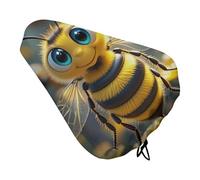 Bee Bike Seat Cover Waterproof Oxford Fabric, Universal Adjustable Bicycle Saddle Cover with Drawstring Easy Install Protective Rain Dust Covers for Women Men