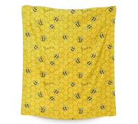 Bee Blanket Gifts - 50x40 Inches Cute Throw Blanket for Kids, Girls, Boys - Yellow Soft Fuzzy Blankets for Crib, Couch & Travel