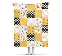 Bee Blanket Lightweight Flannel Throw Blanket Gifts for Girls Women in All Season Blanket for Bed/Couch/Sofa 30"x40" for Baby/Pets