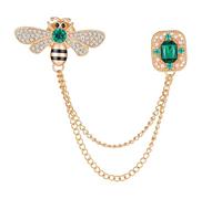 Bee Brooch Pin for Women Long Tassel Bees Brooches Vintage Bees Chain Pin Rhinestone Honey Bee Brooch Corsage Gift for Jewelry Jacket Sweater Clothing Backpack Suit Hats Party Birthday
