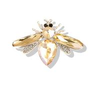 Bee Brooch Pin for Women Men Vintage Rhinestone Honey Bee Brooches Lapel Pins Unique Crystal Animal Collar Brooch Halloween Charm Jewelry, S, Rhinestone Crystal, no gemstone