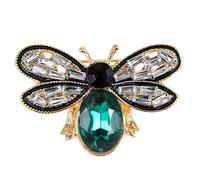Bee Brooch Pin, Honey Bee Green Rhinestone Brooches and Pins for Women Vintage Crystal Insect Themed Lapel Pins Stylish Accessories for Women Men Party Dating Daily