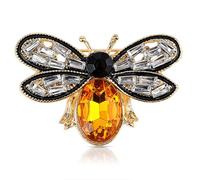Bee Brooches Pins for Women, Small Rhinestone Vintage Brooches Safety Bee Jewelry Lapel Pins Temperament Easter Insect Brooch Stylish Colorful Crystal Cartoon Animals Accessories Gifts (Gold)