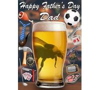 Bee Bug Insect Pint Father's Day Greeting Card A5 Dad Things Step Dad Pub Beer PP154