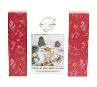 Bee & Bumble Christmas Craft Selection Craft Box, Wooden Shapes, Embellishments, Fillable Baubles, Star Decoration, LED Shadow Box House, Acrylic Paints 59ml, Festive Decorations, Scrapbooking