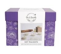 Bee & Bumble Make Your Own Soy Tealights, Makes 5 Candles, 100g Soy Wax, 5 Tealight Wicks, 4ml Vanilla Fragrance Oil, Craft Kit Set, DIY, Art And Crafts, Wax, Unique Gift
