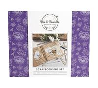 Bee & Bumble Scrapbooking Set - Kraft, 8x8" Spiral-Bound Scrapbook, 6x6" Paper Pad, Stickers, Craft Tape, Embellishmentd, Pegs, Die-Cut Tags, Glue Stick, Hobby Craft Kit, DIY Crafts, Unique Gift