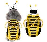Bee Bumblebee Dog Halloween Costumes for Small Medium Dogs with Cap Bee Dog Clothes Outfit Pet Costumes for Christmas Halloween Decorations