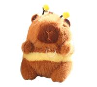 Bee Capybara Plush - Cozy Stuffed criter, Pocket Size Figure, kwai Toy Ornament | Winged plushi Design Detail, snugly Character Collectible Sleeping For Reading Hugging Couch Bed Use