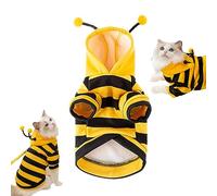 Bee Cat Costume - Hooded Outfit for Small Dogs & Cats - Halloween Pet Costume