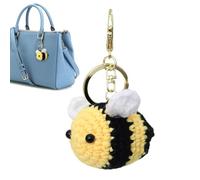 Bee Charm Keyring,Bee Keychain Crochet Keyring - Keyholder Funny Ornament, Car Key Ring Knitting Bee Cute Keychain, Keychain Accessories