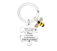 Bee Charm Keyrings Goodbye Gifts for Coworker Leaving Keyring for Colleague Leaving Gifts New Job Gift for Work Besties Employee Friends Farewell Gift Next Chapter Present Farewell Retirement Present