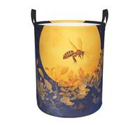Bee Circular Hamper â€“ Stylish Waterproof Oxford Fabric Storage Bin With Full-Print Design, Ideal For Home Organization & Laundry Storage