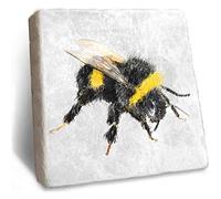 Bee Coaster - Rustic Natural Marble Coaster by Stone Rebellion (Bee)