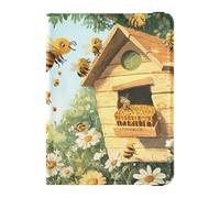 Bee Collecting Honey Beehive Leather Passport Holder Cover Wallet Large Capacity Ticket Holder for Women Trip Essentials