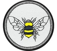 Bee Common Animals Iron-on Patch Emblem Embroidered Artwork Conservation Gift |Wildlife Protection Bees Badge Save The Bees Nature sew on for All Fabrics 70X70 mm