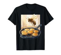 Bee Cooking Pancakes Funny Breakfast for Mom Women Dad Men T-Shirt