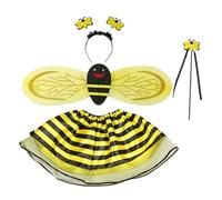 Bee Costume Kids - Costume With Wings Headband, Girls Bee Outfit | Clothes With Ultra Soft Fabric, Cute Halloween Accessories, Play Suit For Girls