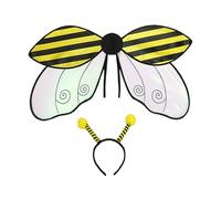 Bee Costume Wings - Halloween Bee Wing, Fairy Insect for Adults | Fitend Insect Play Dressed Wings, Black Yellow Bee Costume Set, Bee Accessories