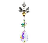 Bee Crystal Sun Catcher for Windows, Sparkling Crystal Suncatchers for Garden, Hanging Garden Ornaments, Hanging Crystals Suncatcher for Windows, Porch, Coffee Shop & Store Decor