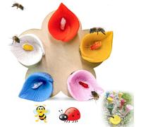 Bee Cups for Thirsty Bees Garden,Bee Insect Colorful Drinking Cups for Garden,Safe Places to Drink for Bees Thirsty Pollinators,Water Resin Bee Cups for Garden Decor