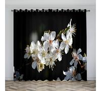 Bee Curtains for Bedroom Flower Elegant 3D Patterned Eyelet Curtain Fabric, Heat-insulating and Noise-reducing, no Holes Required, 54" long x 92" Wide