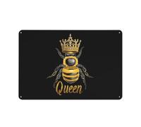 Bee Cute Queen Tin Hanging Picture Decor Signs 20x30cm
