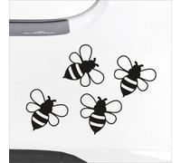 Bee Decals 4 Pack - Arrange How You Want - Vinyl Decal - Will Apply to Most Surfaces - Vehicles, Camper Bumper Sign Decal 9.7cm x 9cm Each Bee