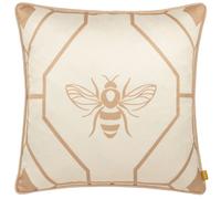 Bee Deco Geometric Piped Cushion Furn Gold 43cm x 43cm