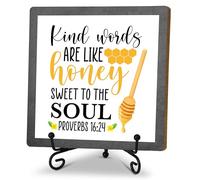 Bee Decorations for Home, Spring Honey Bee Decor, Beehive Wood Sign Kitchen Decor, Bumble Bee Gifts Accessories for Office Bar Bedroom - G03