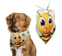 Bee Dog Bandana Triangle Dog Scarf Washable Polyester Dog Bibs Cute Pet Bandana for Medium Large Dogs Puppy and Cats