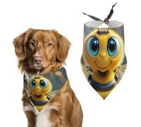 Bee Dog Bandanas for Feeding Grooming, Triangle Pet Bibs Washable Pets Scarf for Cats & Dogs