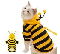 Bee Dog Costume，Cat Outfits, Cat Bee Costume,Puppy Cute Hooded Coat Christmas Outfits For Pets Cats Dogs,For Small Medium Dogs, Kitten, Pet Bee Halloween Hoodies Puppy