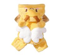 Bee Dog Jumpsuit, Cosy Hooded Polyester Flannel Four-Legged Onesie With Snap Buttons And Back Leash Opening, Anti-Shedding Warm Winter Costume For Small Dogs Cats Puppies Yellow XL